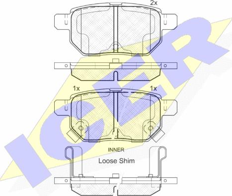 Icer 181947 - Тормозные колодки, дисковые, комплект autosila-amz.com