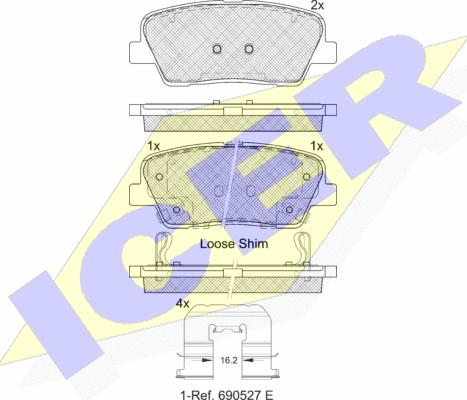 Icer 181954-233 - Тормозные колодки, дисковые, комплект autosila-amz.com