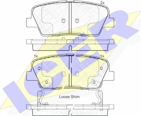 Icer 181954 - Тормозные колодки, дисковые, комплект autosila-amz.com