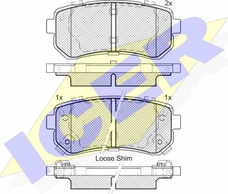 Icer 181955 - Тормозные колодки, дисковые, комплект autosila-amz.com