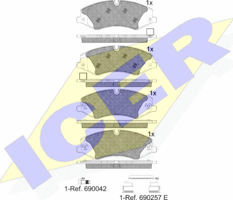 Icer 181957-203 - Тормозные колодки, дисковые, комплект autosila-amz.com