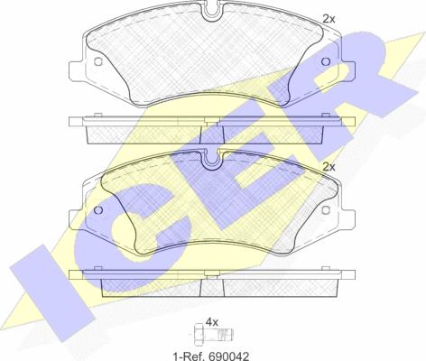 Icer 181957 - Тормозные колодки, дисковые, комплект autosila-amz.com