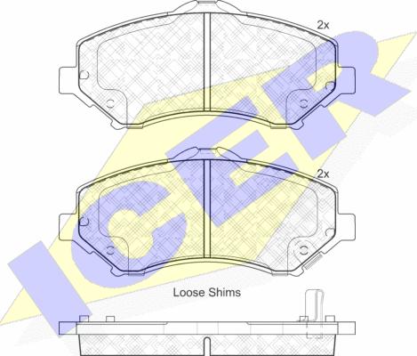 Icer 181908 - Тормозные колодки, дисковые, комплект autosila-amz.com