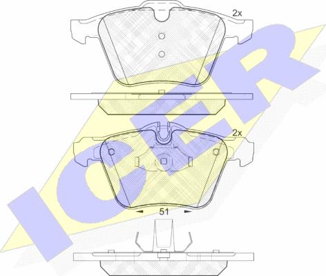 Icer 182149 - Тормозные колодки, дисковые, комплект autosila-amz.com