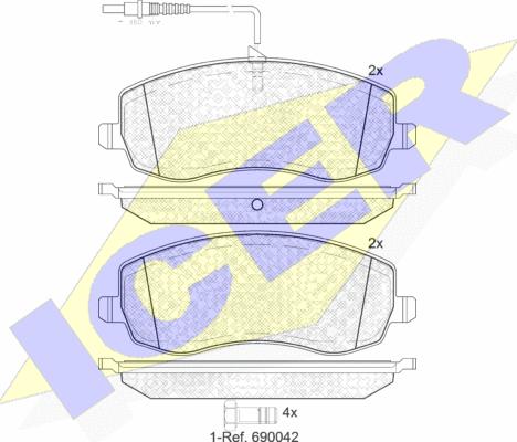 Icer 181912 - Тормозные колодки, дисковые, комплект autosila-amz.com