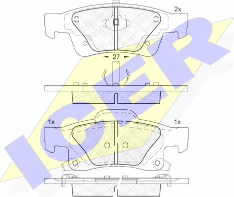 Icer 181989 - Тормозные колодки, дисковые, комплект autosila-amz.com