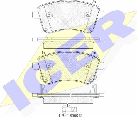 Icer 181985 - Тормозные колодки, дисковые, комплект autosila-amz.com