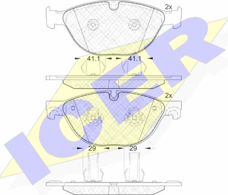 Icer 181980 - Тормозные колодки, дисковые, комплект autosila-amz.com