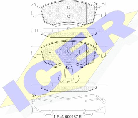 Icer 181924 - Тормозные колодки, дисковые, комплект autosila-amz.com