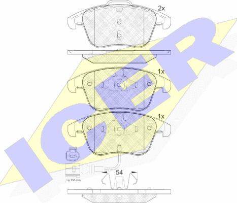 Icer 181923 - Тормозные колодки, дисковые, комплект autosila-amz.com