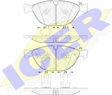 Icer 181973 - Тормозные колодки, дисковые, комплект autosila-amz.com