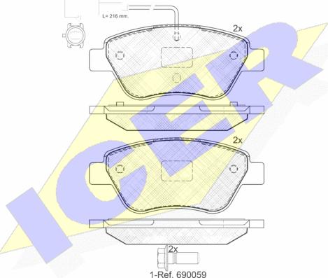 Icer 181444-203 - Тормозные колодки, дисковые, комплект autosila-amz.com