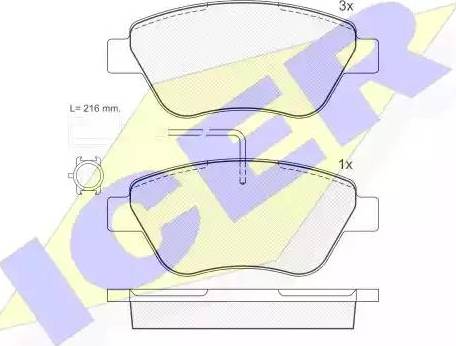 Icer 181444 - Тормозные колодки, дисковые, комплект autosila-amz.com