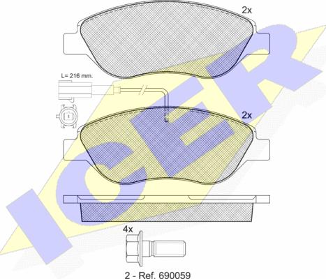 Icer 181445-203 - Тормозные колодки, дисковые, комплект autosila-amz.com