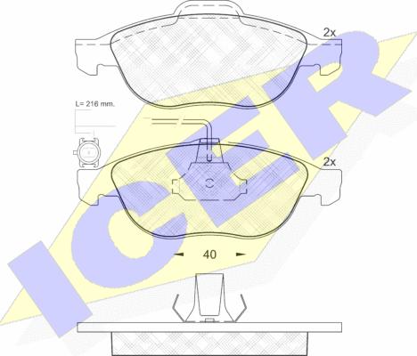 Icer 181446 - Тормозные колодки, дисковые, комплект autosila-amz.com