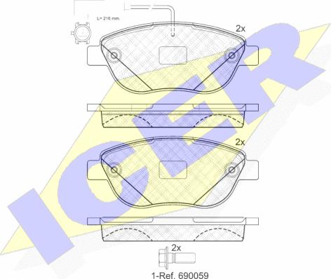 Icer 181440-203 - Тормозные колодки, дисковые, комплект autosila-amz.com