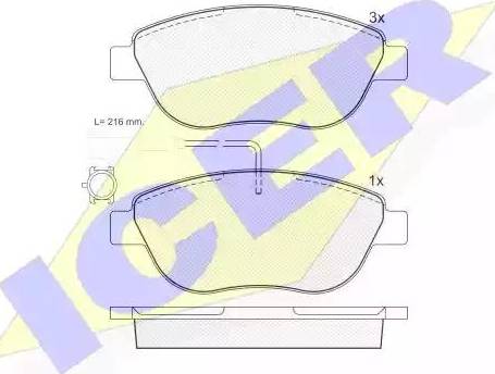 Icer 181440 - Тормозные колодки, дисковые, комплект autosila-amz.com