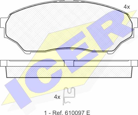 Icer 181443 - Тормозные колодки, дисковые, комплект autosila-amz.com