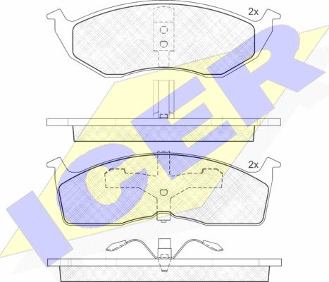 Icer 181436 - Тормозные колодки, дисковые, комплект autosila-amz.com