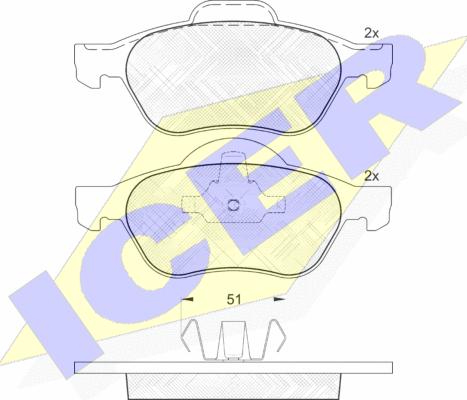 Icer 181431 - Тормозные колодки, дисковые, комплект autosila-amz.com