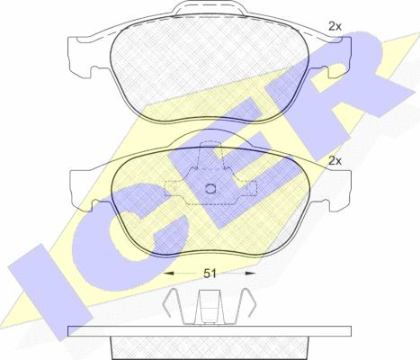 Icer 181432 - Тормозные колодки, дисковые, комплект autosila-amz.com