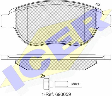 Icer 181429-400 - Тормозные колодки, дисковые, комплект autosila-amz.com