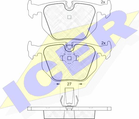 Icer 181549 - Тормозные колодки, дисковые, комплект autosila-amz.com