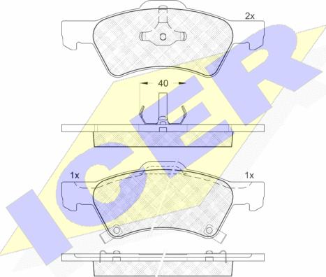 Icer 181544 - Тормозные колодки, дисковые, комплект autosila-amz.com