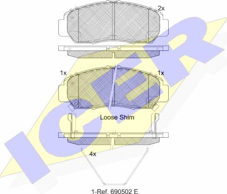 Icer 181543-208 - Тормозные колодки, дисковые, комплект autosila-amz.com