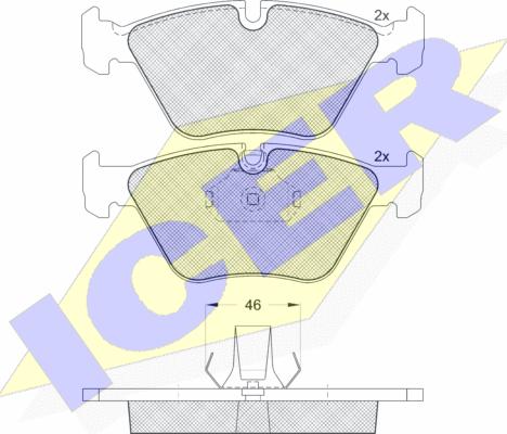 Icer 181550 - Тормозные колодки, дисковые, комплект autosila-amz.com