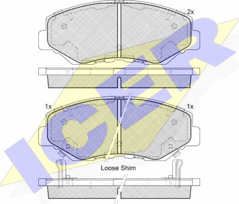 Icer 181558 - Тормозные колодки, дисковые, комплект autosila-amz.com