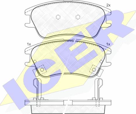 Icer 181557 - Тормозные колодки, дисковые, комплект autosila-amz.com