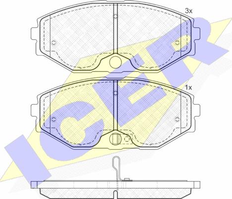 Icer 181569 - Тормозные колодки, дисковые, комплект autosila-amz.com