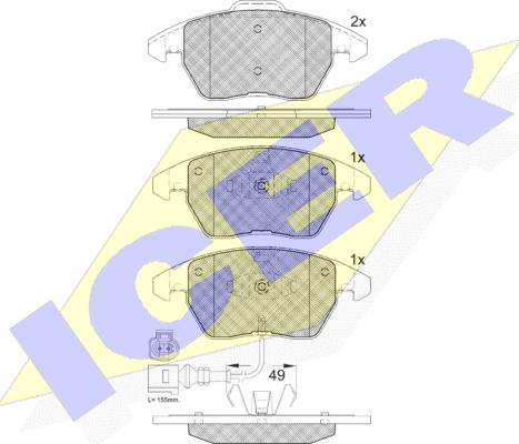 Icer 181567-208 - Тормозные колодки, дисковые, комплект autosila-amz.com