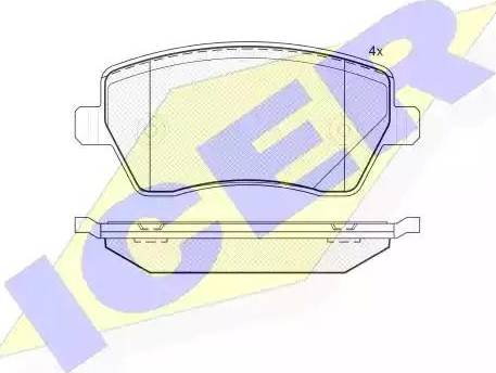 Icer 181534 - Тормозные колодки, дисковые, комплект autosila-amz.com