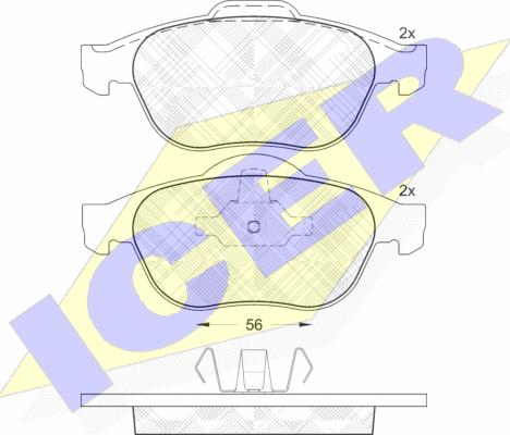 Icer 181533 - Тормозные колодки, дисковые, комплект autosila-amz.com