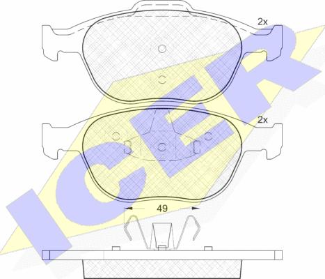 Icer 181537 - Тормозные колодки, дисковые, комплект autosila-amz.com