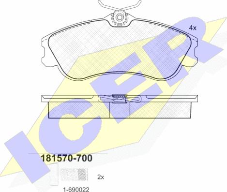 Icer 181570-700 - Тормозные колодки, дисковые, комплект autosila-amz.com