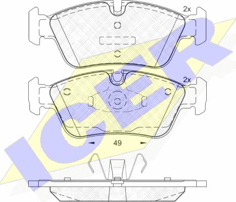 Icer 181698 - Тормозные колодки, дисковые, комплект autosila-amz.com