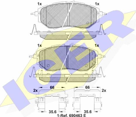 Icer 181697-066 - Тормозные колодки, дисковые, комплект autosila-amz.com