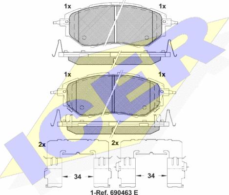 Icer 181697-067 - Тормозные колодки, дисковые, комплект autosila-amz.com