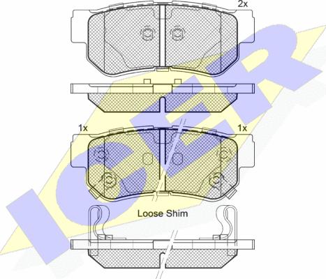 Icer 181645 - Тормозные колодки, дисковые, комплект autosila-amz.com