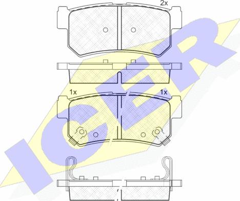 Icer 181646 - Тормозные колодки, дисковые, комплект autosila-amz.com