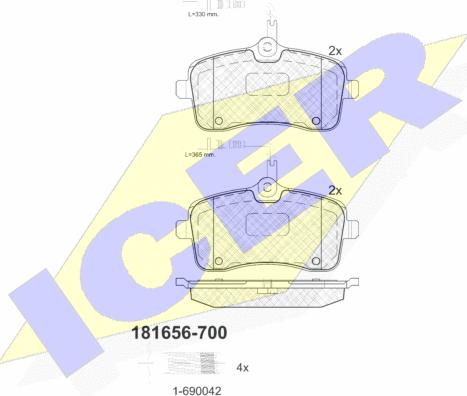 Icer 181656-700 - Тормозные колодки, дисковые, комплект autosila-amz.com