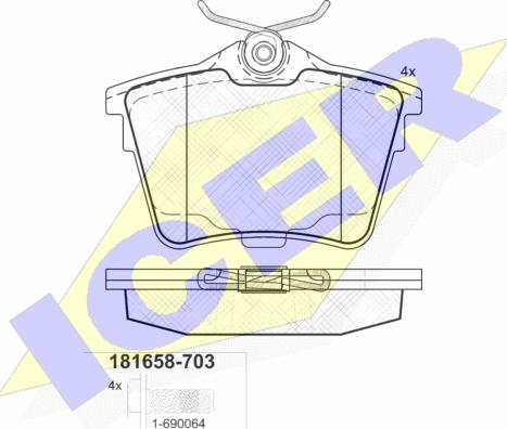 Icer 181658-703 - Тормозные колодки, дисковые, комплект autosila-amz.com