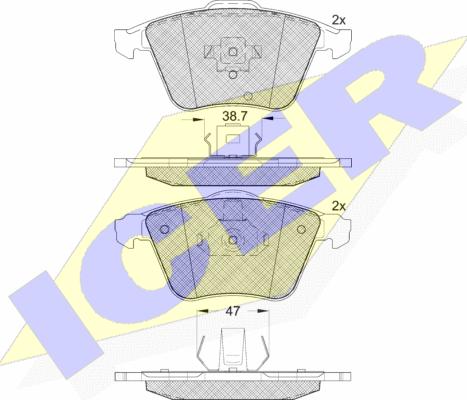 Icer 181652 - Тормозные колодки, дисковые, комплект autosila-amz.com