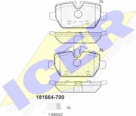 Icer 181664-700 - Тормозные колодки, дисковые, комплект autosila-amz.com