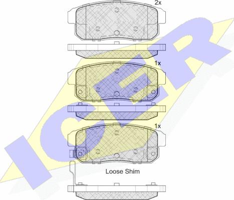 Icer 181667 - Тормозные колодки, дисковые, комплект autosila-amz.com