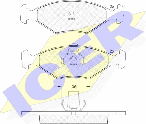 Icer 181604 - Тормозные колодки, дисковые, комплект autosila-amz.com