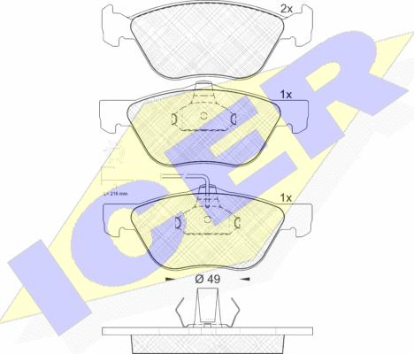 Icer 181601 - Тормозные колодки, дисковые, комплект autosila-amz.com